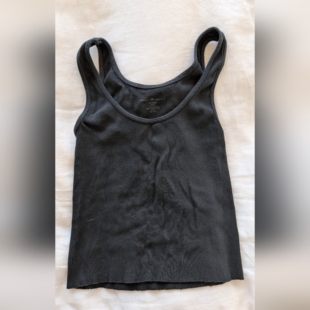 Black Ribbed Brandy Melville Tank Top